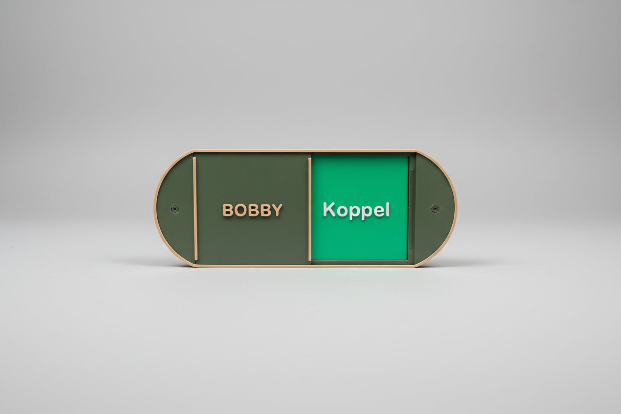 Koppelschild mit Klick-Mechanismus – Klarheit auf einen Blick